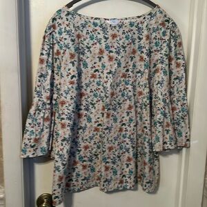 Time and Tru Printed Cotton Blouse Size XL NWOT